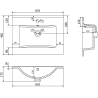 Mexen Atena lavabo encastré dans le plan 61 x 46 cm, blanc - 25016000