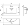 Mexen Atena lavabo encastré dans le plan 71 x 46 cm, blanc - 25017000