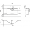 Mexen Atena lavabo encastré dans le plan de toilette 71 x 46 cm, blanc - 25017000