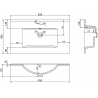 Mexen Atena lavabo encastré 80 x 46 cm, blanc - 25018000