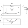 Mexen Atena lavabo encastré dans le plan 76 x 46 cm, blanc - 25017500