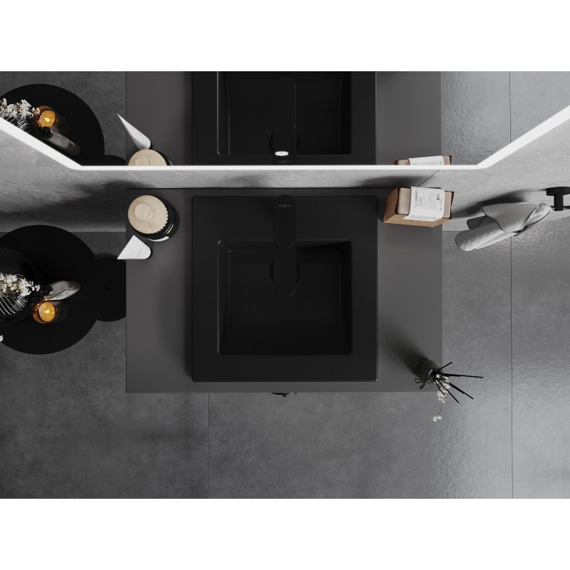Mexen Atena lavabo encastré 41 x 41 cm, noir mat - 25014170