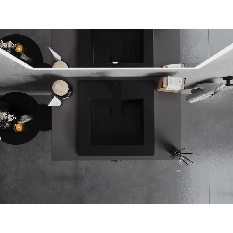 Mexen Atena lavabo encastré dans le plan 41 x 41 cm, noir mat - 25014170
