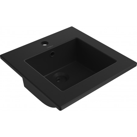 Mexen Atena lavabo encastré de 41 x 41 cm, noir mat - 25014170