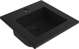 Mexen Atena lavabo encastré de 41 x 41 cm, noir mat - 25014170