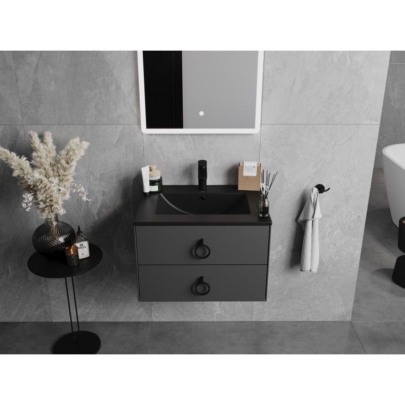 Mexen Atena lavabo encastré dans le plan 61 x 46 cm, noir mat - 25016070
