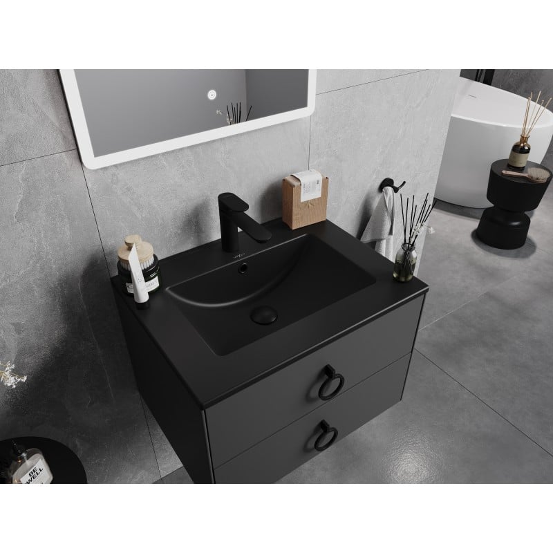 Mexen Atena lavabo encastré dans le plan 61 x 46 cm, noir mat - 25016070