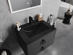Mexen Atena lavabo encastré 61 x 46 cm, noir mat - 25016070