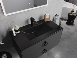 Mexen Atena lavabo encastré dans le comptoir 81 x 46 cm, noir mat - 25018070