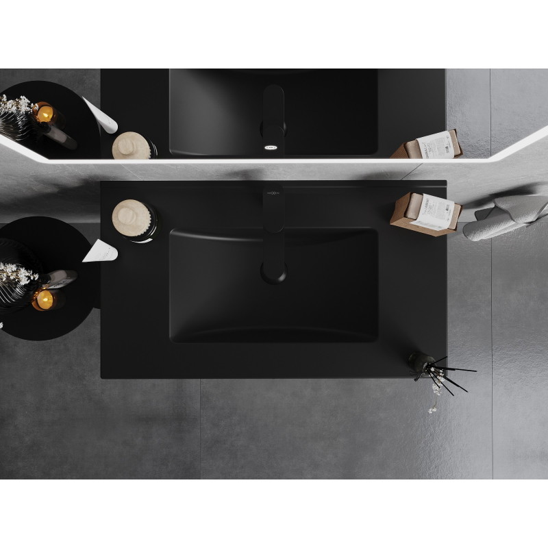 Mexen Atena lavabo encastré 81 x 46 cm, noir mat - 25018070
