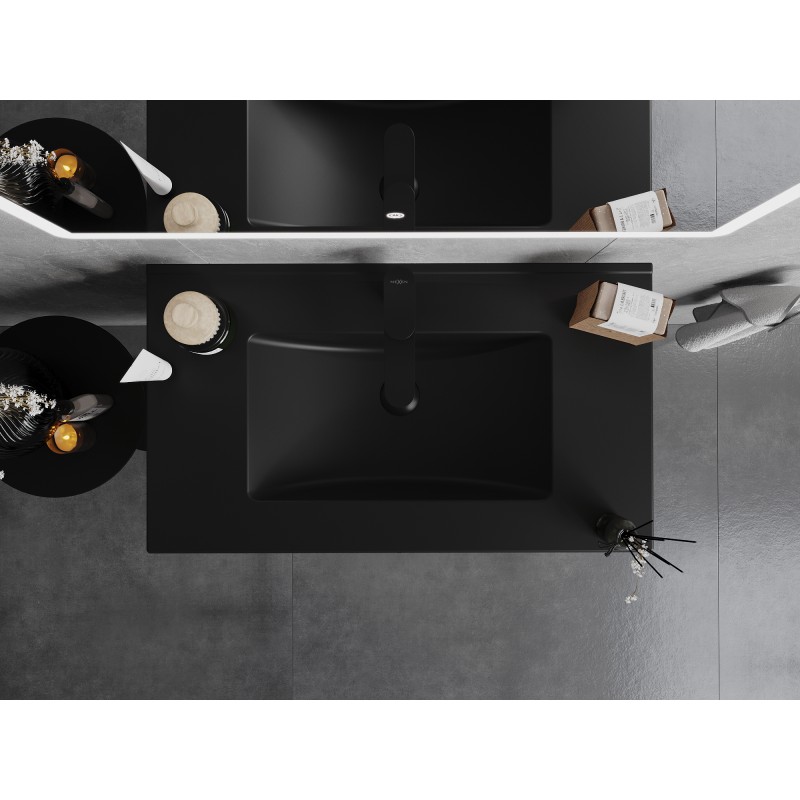 Mexen Atena lavabo encastré dans le comptoir 81 x 46 cm, noir mat - 25018070