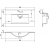 Mexen Atena lavabo encastré 81 x 46 cm, noir mat - 25018070