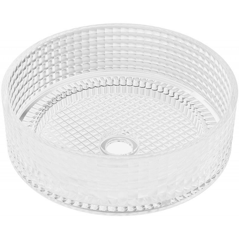 Mexen Lira lavabo à comptoir en verre 37 x 37 cm, transparent - 24053700