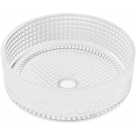 Mexen Lira lavabo en verre sur plan 37 x 37 cm, transparent - 24053700