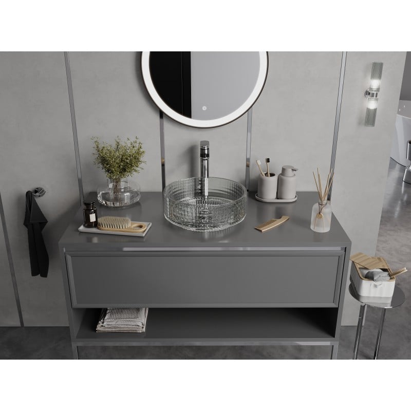 Mexen Lira lavabo en verre à poser 37 x 37 cm, transparent - 24053700