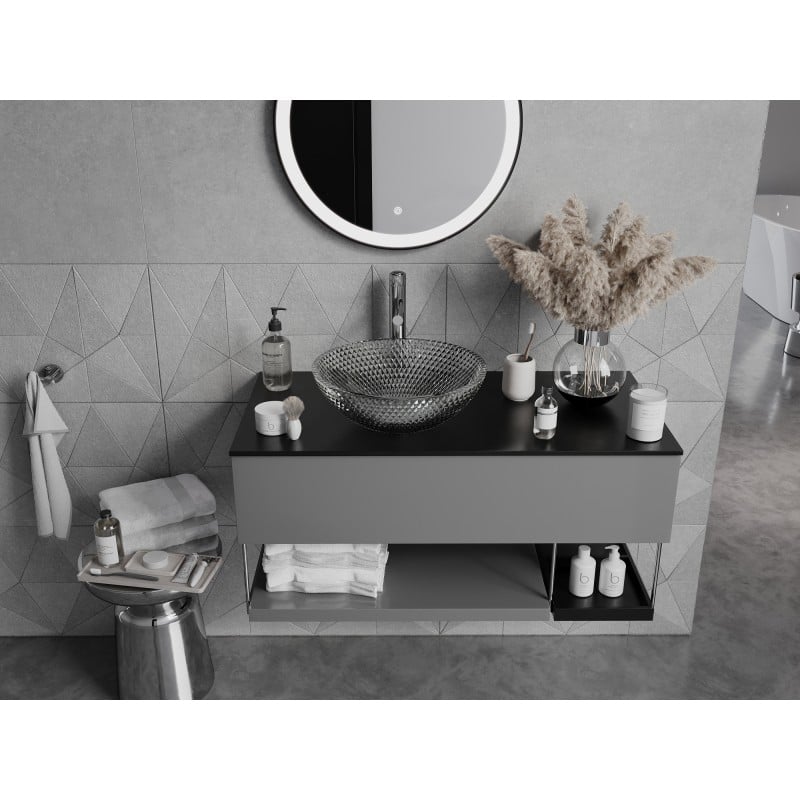 Mexen Olza lavabo en verre à poser 42 x 42 cm, transparent - 24094200
