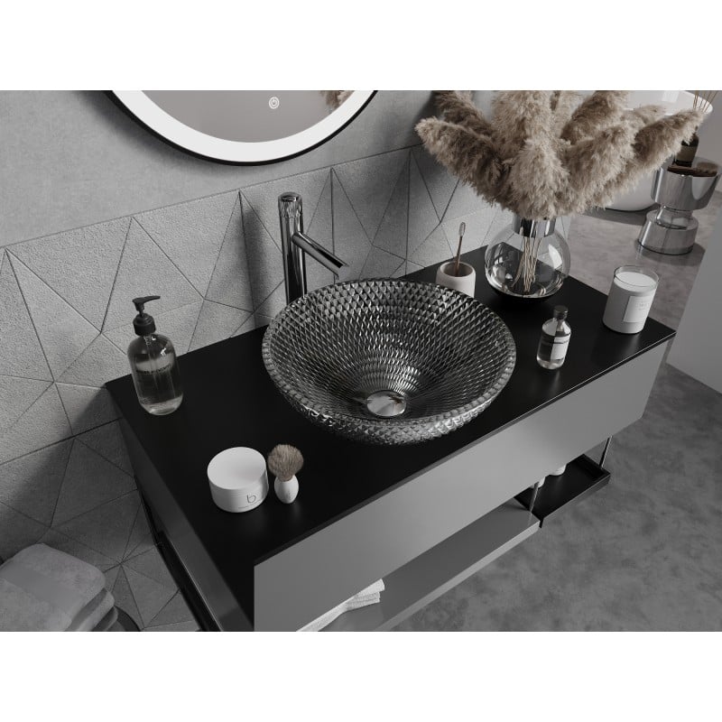 Mexen Olza lavabo en verre à poser 42 x 42 cm, transparent - 24094200