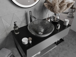 Mexen Olza lavabo à comptoir en verre 42 x 42 cm, transparent - 24094200