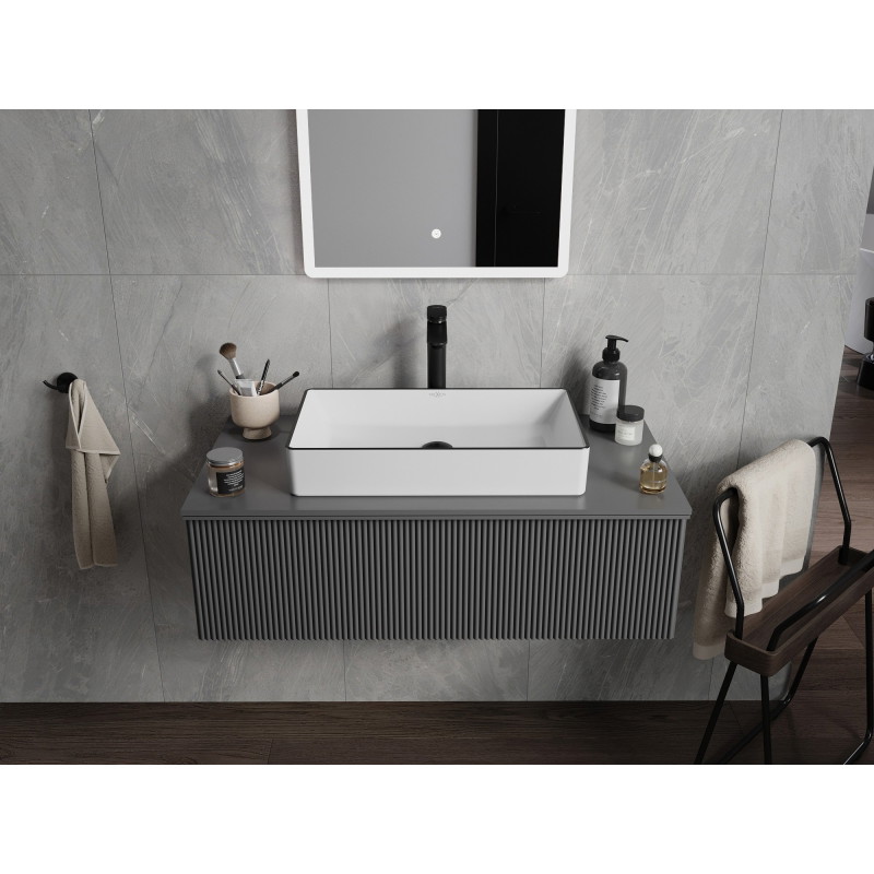 Mexen Nadia lavabo sur plan 62 x 35 cm, blanc/noir - 21616007