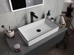 Mexen Nadia lavabo de comptoir 60 x 35 cm, Blanc/Noir - 21616007