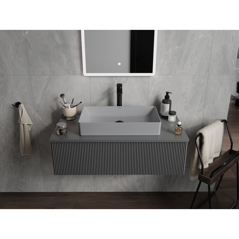 Mexen Nadia lavabo sur plan 62 x 35 cm, gris clair mat - 21616061