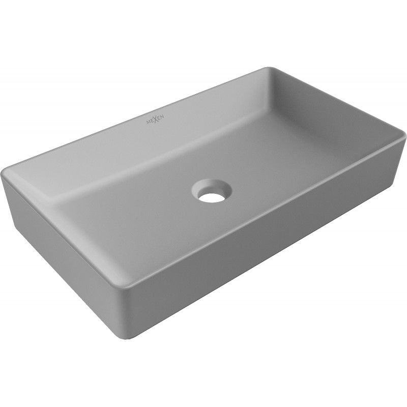 Mexen Nadia lavabo de comptoir 60 x 35 cm, Gris clair mat - 21616061