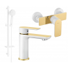 Mexen Alfa DQ40 ensemble de douche, blanc/or - 745704DQ40-25