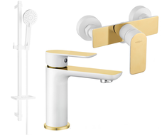 Mexen Alfa DQ40 ensemble de douche, blanc/or - 745704DQ40-25