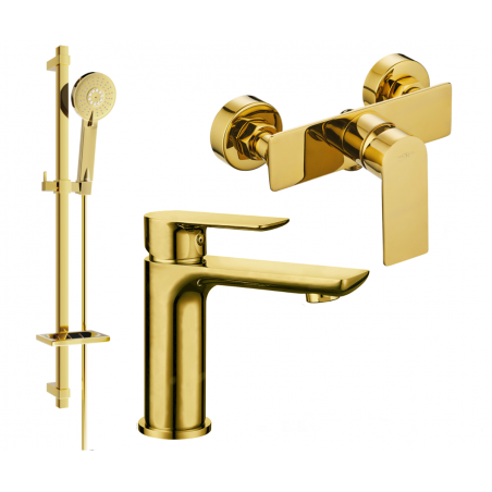 Mexen Alfa Ensemble de douche DQ40, doré - 745704DQ40-50