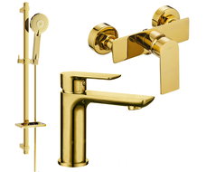 Mexen Alfa Ensemble de douche DQ40, doré - 745704DQ40-50