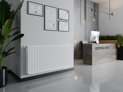 Radiateur à plat Mexen CVH20 Hygiene 300 x 900 mm, connexion inférieure, 573 W, blanc - W620H-030-090-00