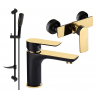 Mexen Alfa DF49 ensemble de douche, noir/doré - 745704DF49-75
