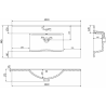 Mexen Atena lavabo encastré dans le plan 101 x 46 cm, blanc - 25011000