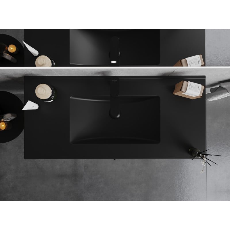Mexen Atena lavabo encastré dans le plan de travail 101 x 46 cm, noir mat - 25011070