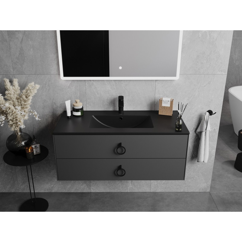 Mexen Atena lavabo encastré dans le plan 101 x 46 cm, noir mat - 25011070