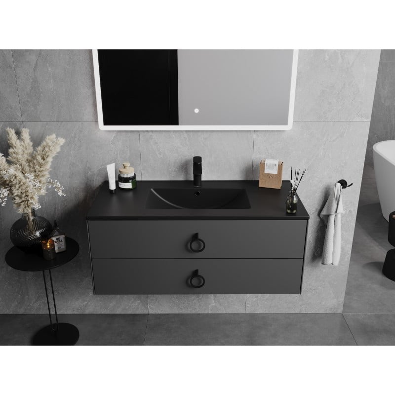 Mexen Atena lavabo encastré dans le plan de travail 101 x 46 cm, noir mat - 25011070