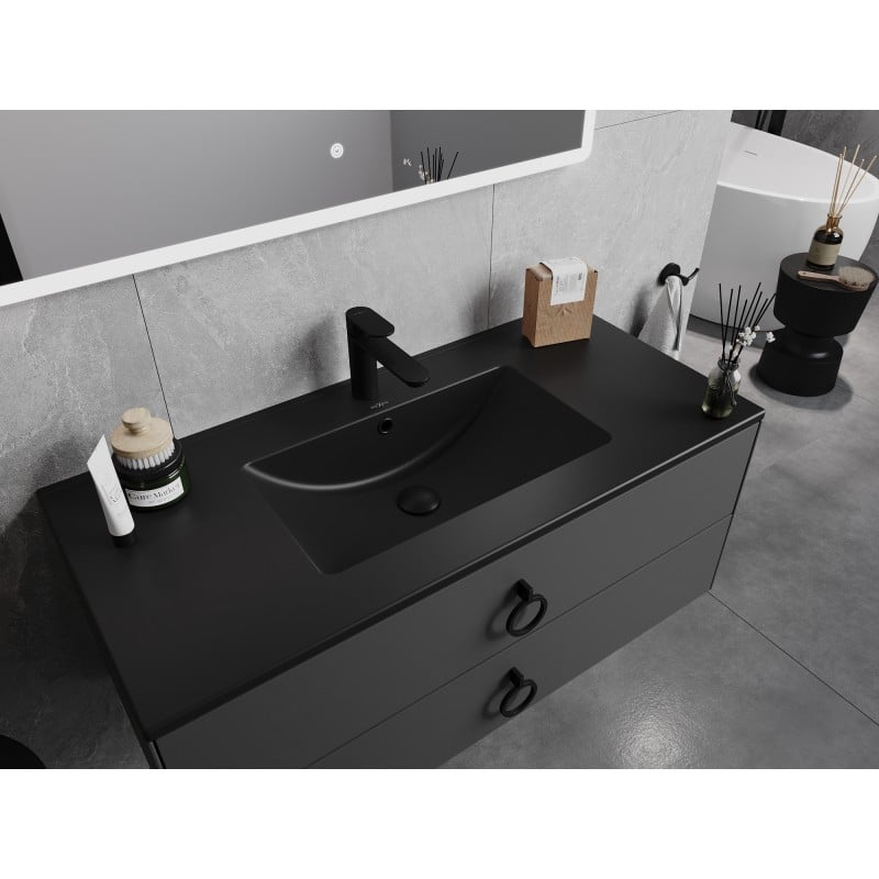 Mexen Atena lavabo encastré dans le plan de travail 101 x 46 cm, noir mat - 25011070
