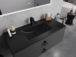 Mexen Atena lavabo encastré dans le plan 101 x 46 cm, noir mat - 25011070