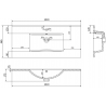 Mexen Atena lavabo encastré dans le plan 101 x 46 cm, noir mat - 25011070
