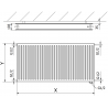 Mexen CVH20 Radiateur d'hygiène à panneau 400 x 1600 mm, connexion inférieure, 1272 W, blanc - W620H-040-160-00