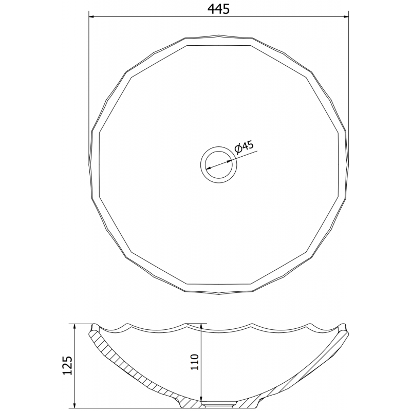 Mexen Inga lavabo en verre sur plan 44 x 44 cm, noir - 24074470