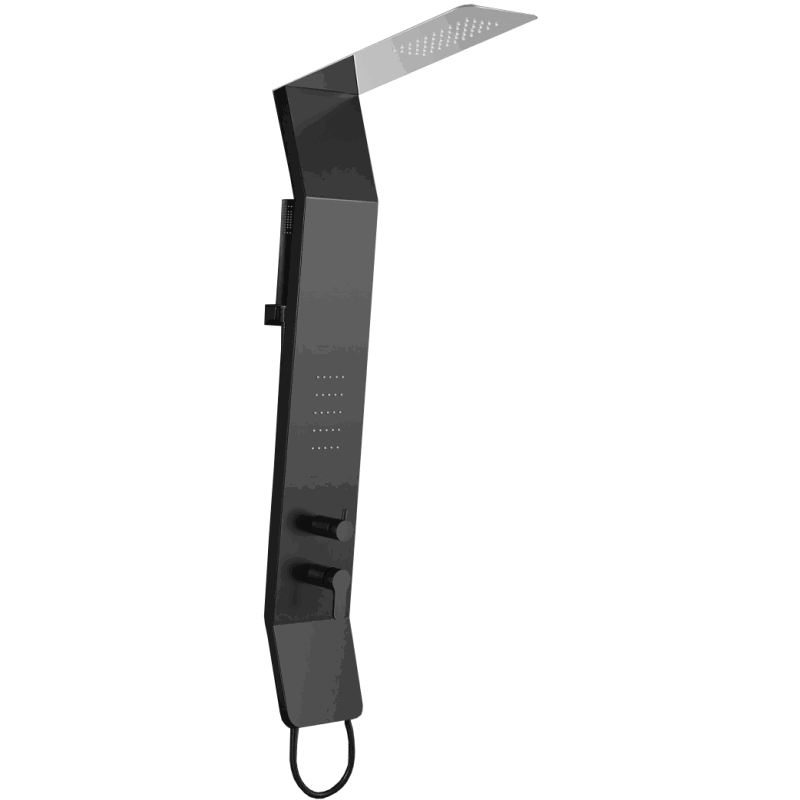 Mexen Yap panneau de douche, noir/chrome - 7612-02-77