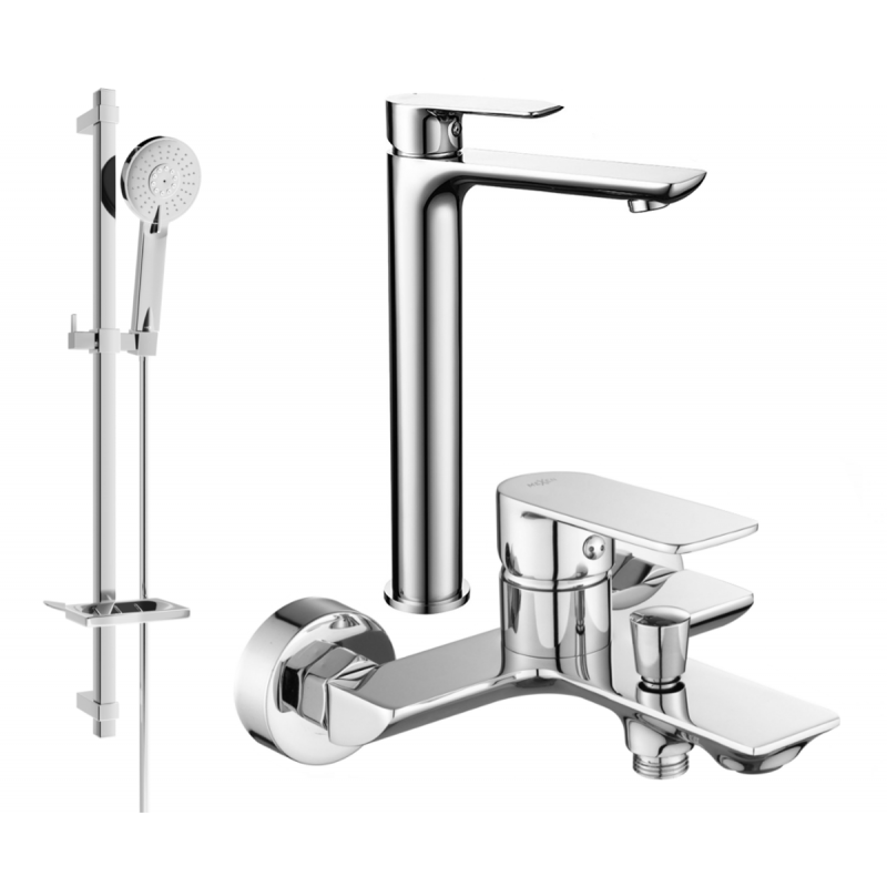 Mexen Alfa DQ40 ensemble de bain, chrome - 745713DQ40-00