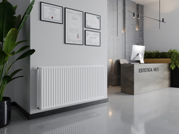 Chauffage mural Mexen CVH30 Hygiene 300 x 700 mm, raccordement inférieur, 611 W, blanc - W630H-030-070-00