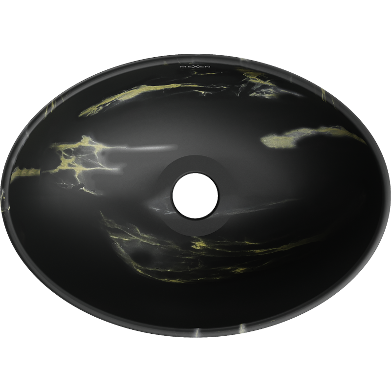 Mexen Elza lavabo à poser 40 x 33 cm, pierre noire - 21014084