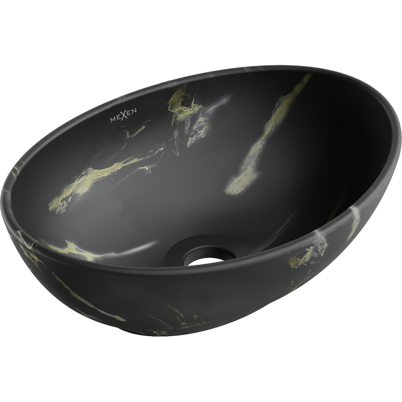 Mexen Elza lavabo de comptoir 40 x 33 cm, pierre noire - 21014084
