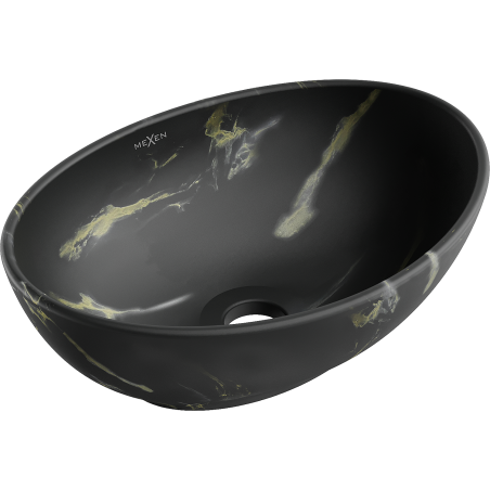Mexen Elza lavabo de comptoir 40 x 33 cm, pierre noire - 21014084