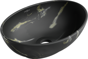 Mexen Elza lavabo à poser 40 x 33 cm, pierre noire - 21014084