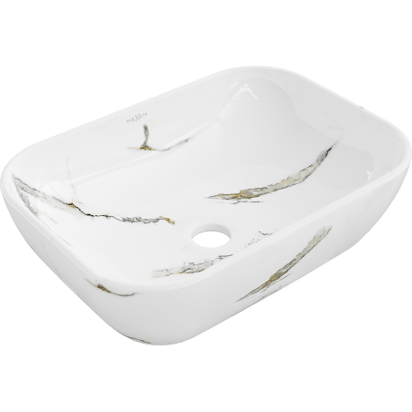 Mexen Rita lavabo sur plan 45 x 32 cm, pierre blanche - 21084581