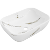 Mexen Rita lavabo sur plan 45 x 32 cm, pierre blanche - 21084581